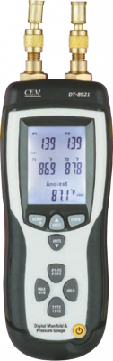 CEM DT-8921 Манометр дифференциальный двухканальный - термометр